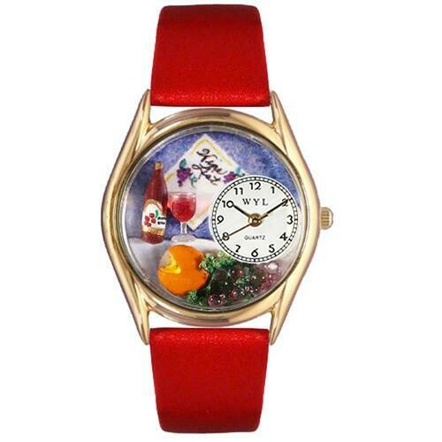 Wine &amp; Cheese Watch Small Gold Style