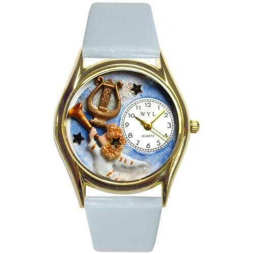 Angel with Harp Watch Small Gold Style