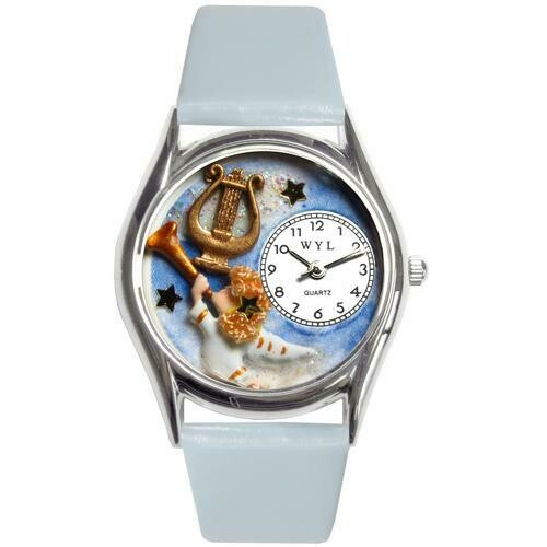 Angel with Harp Watch Small Silver Style