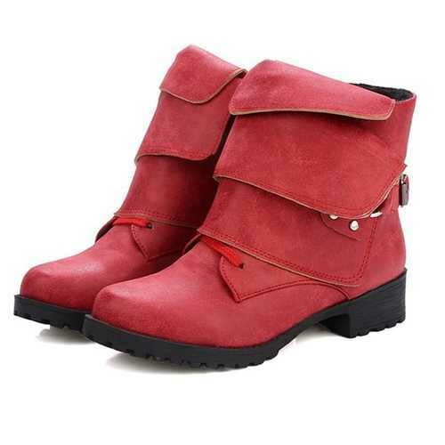 US Size 5-12 Women Fashion Soft Sole Comfortable Lace Up Ankle Boots