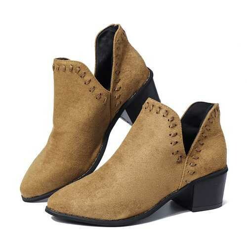 Women Pointed Toe Ankle Booties Chelsea Boots