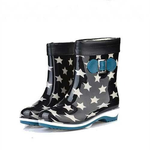 New Women Rain Boots Casual Keep Warm Fashion Flat Comfortable Non-Slip Slip-On Rain Boots