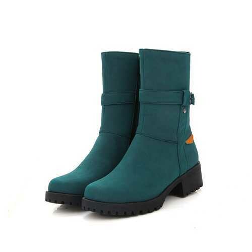 US Size 5-12 Round Toe Zipper Ankle Short Boots For Women
