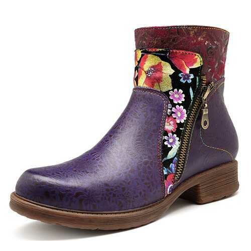 SOCOFY Women Genuine Leather Boots