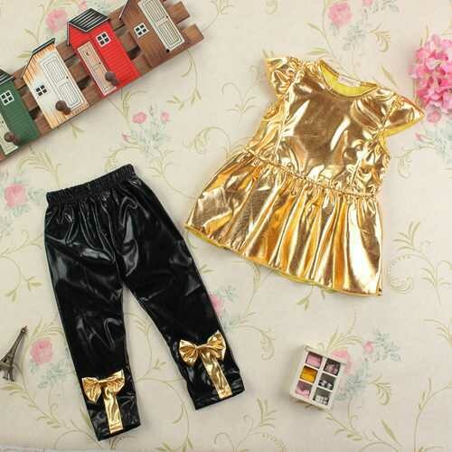 Fashion Cute Baby Girls Party Tops+Pants Suit