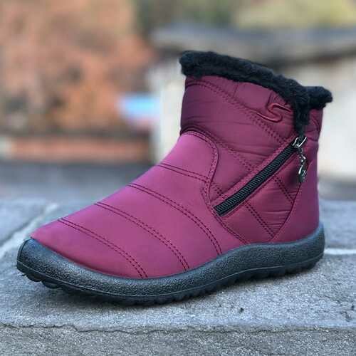 Women Casual Keep Warm Zipper Ankle Snow Boots