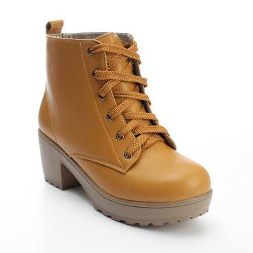 Women&#39;s Winter Round Toe Boots Lace Up Platform Shoes