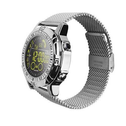 Smart Watch Heart Rate Test Silver Steel Belt