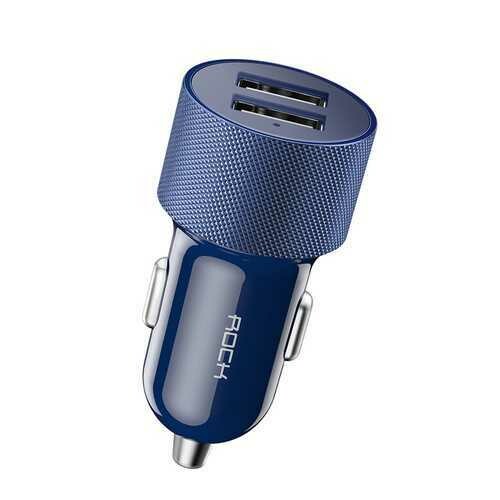 ROCK H3 Aluminum Alloy Fast Charging Dual Charging Ports Car Charger