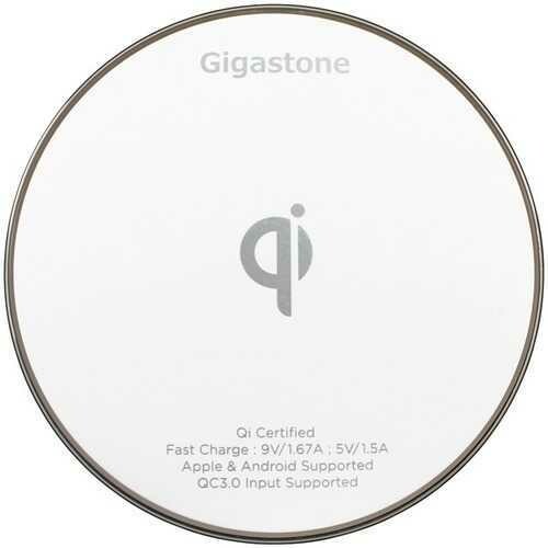 Gigastone GS-GA-9600W-R GA-9600 Qi-Certified Fast Wireless Charger (White)