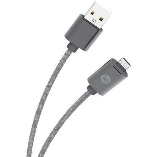 iEssentials IEN-BC10M-GRY Charge &amp; Sync Braided Micro USB to USB Cable, 10ft (Gray)