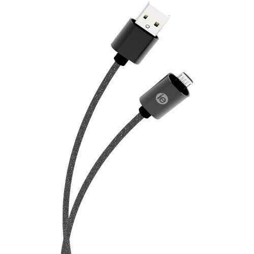 iEssentials IEN-BC6M-BK Charge &amp; Sync Braided Micro USB to USB Cable, 6ft (Black)