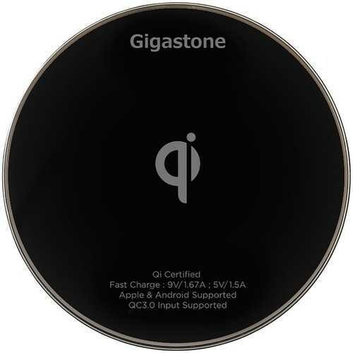 Gigastone GS-GA-9600B-R GA-9600 Qi-Certified Fast Wireless Charger (Black)
