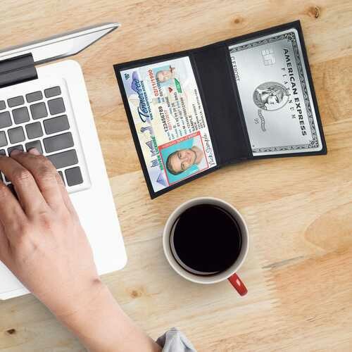 AFONiE-RFID Slim Design Leather Card Case