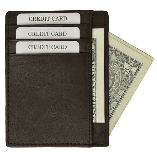 RFID Light Carry Leather Wallet For Men Brown Color