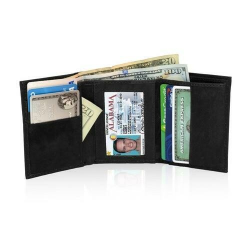 AFONiE RFID-Blocking Soft Genuine Leather Tri-fold Wallet For Men