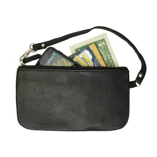 AFONiE- RFID Soft Side Wristlet Black Color