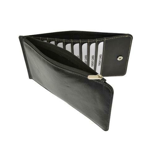 AFONiE-RFID Spacious Black Leather Wallet