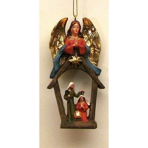 Resin Angel Nativity Ornament