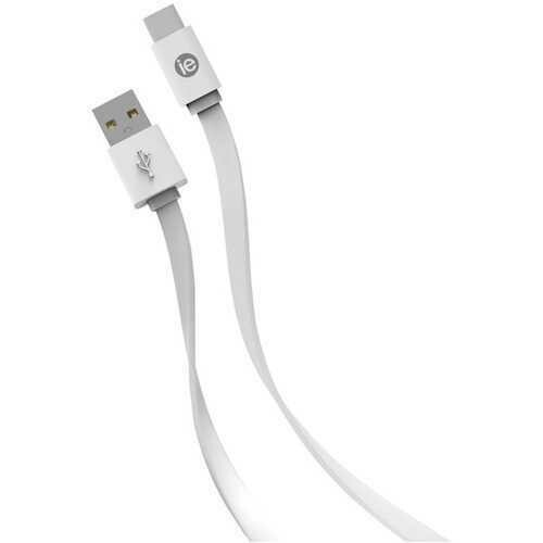 iEssentials IEN-FC4C-WT Flat USB-C to USB-A Cable, 4ft (White)