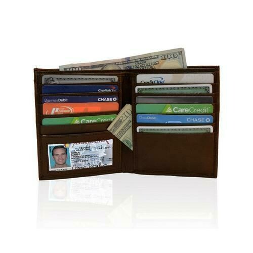 AFONiE RFID-Blocking Genuine Leather Bifold Wallet For Men