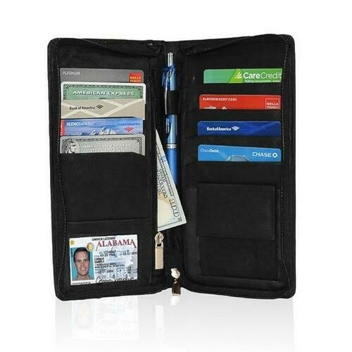 AFONiE RFID-Blocking Men&#39;s Genuine Leather Bifold Wallet Organizer Checkbook Card Case