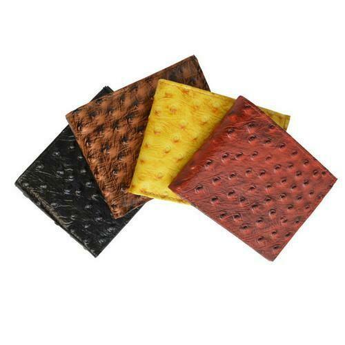 Ostrich Leather Men Wallet with Hideaway Zippered Pocket