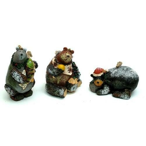 Woodland Bear Ornaments Set of Three
