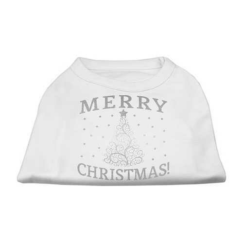 Shimmer Christmas Tree Pet Shirt White Sm (10)
