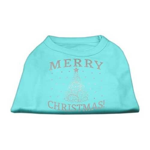 Shimmer Christmas Tree Pet Shirt Aqua Lg (14)