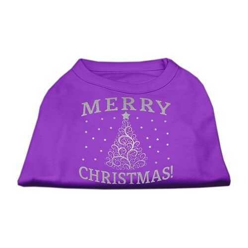 Shimmer Christmas Tree Pet Shirt Purple XXXL (20)
