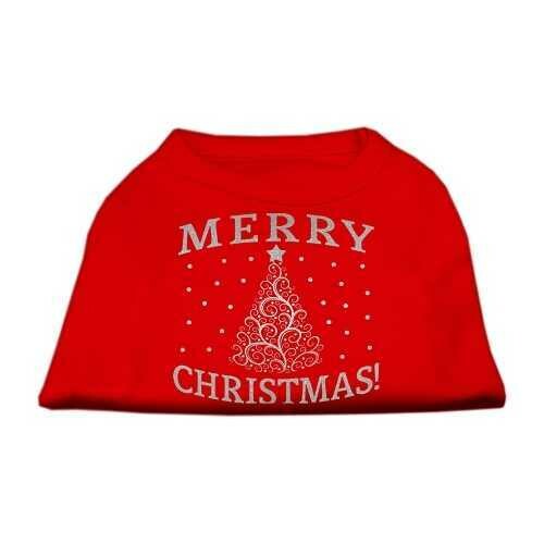 Shimmer Christmas Tree Pet Shirt Red XS (8)