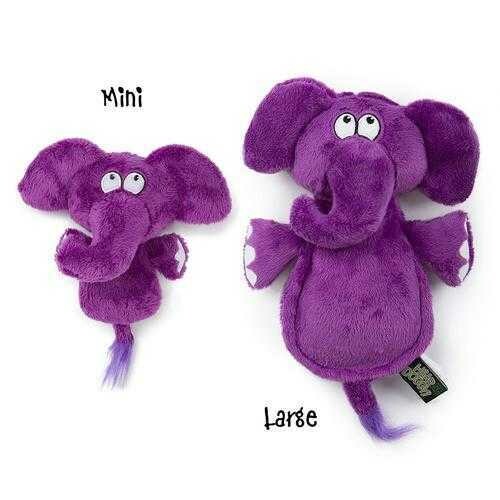 HEAR DOGGY! Flatties with Ultrasonic Squeaker Dog Toy - Elephant