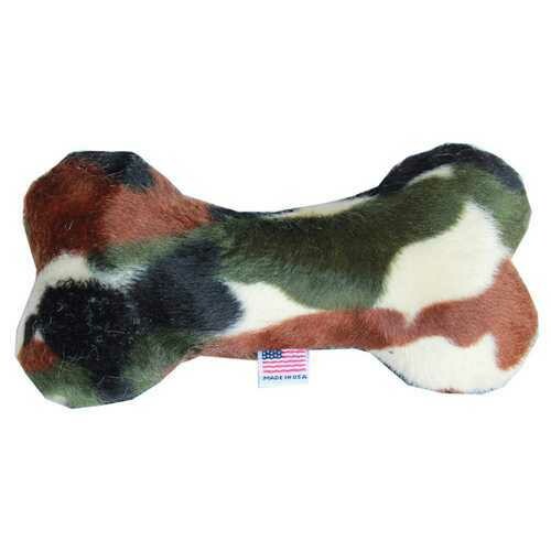 6&quot; Plush Bone Dog Toy Green Camo