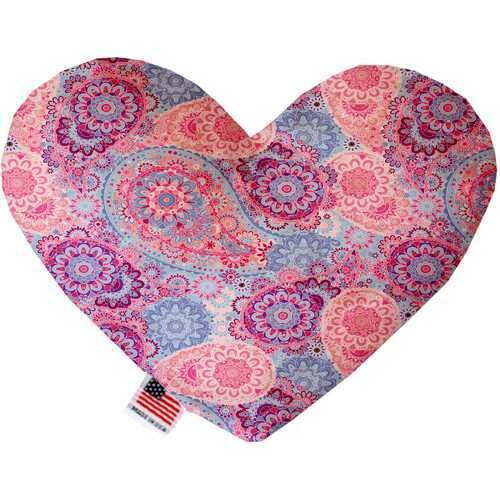 Pink Bohemian 8 inch Heart Dog Toy