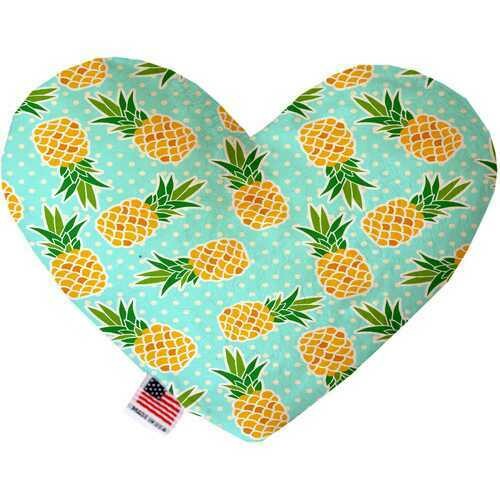 Pineapples and Polka Dots 6 inch Heart Dog Toy