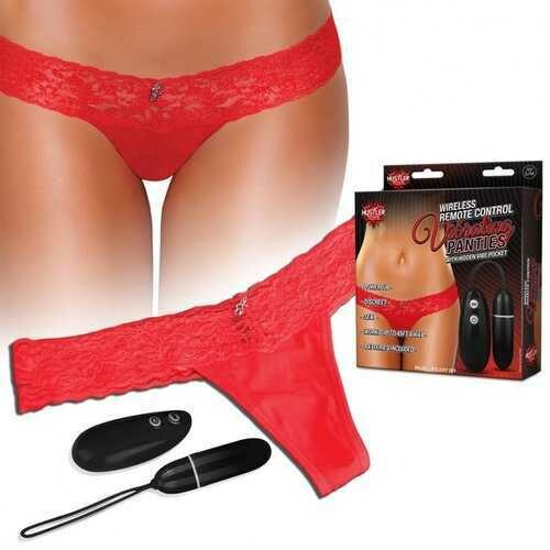 HUSTLER RED WIRELESS REMOTE VIBRATING PANTIES CONTROL S/M