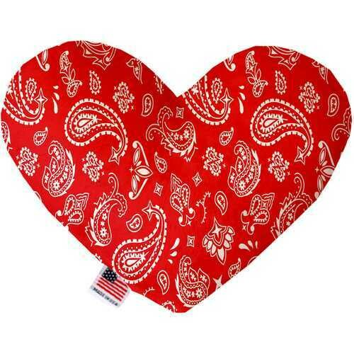 Red Western 6 Inch Heart Dog Toy
