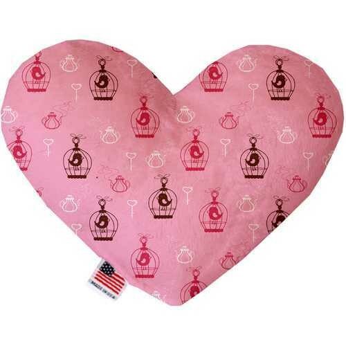Pink Whimsy Bird Cages 6 inch Heart Dog Toy