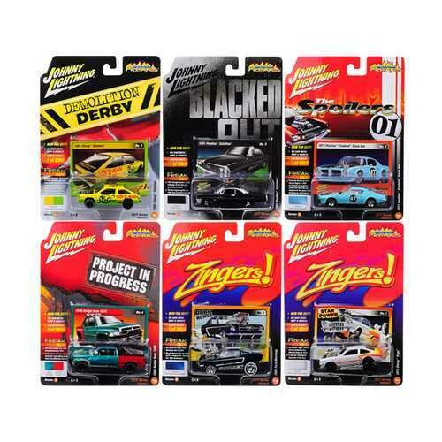 Street Freaks 2017 Release 4B Set of 6 cars 1/64 Diecast Model Cars by Johnny Lightning JLSF006-B