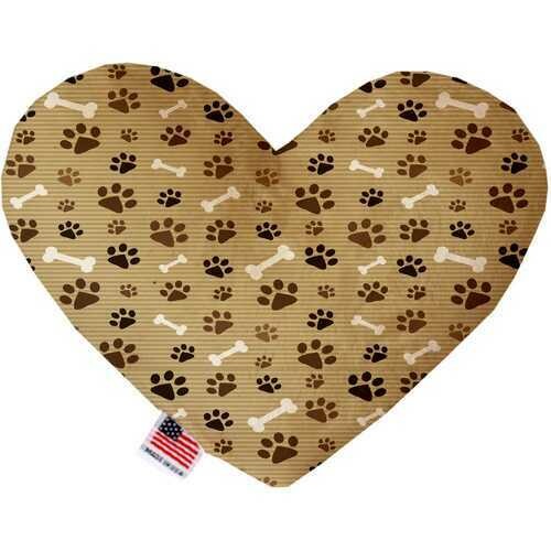 Mocha Paws and Bones 6 inch Heart Dog Toy