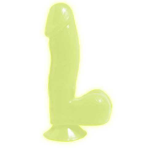 BASIX RUBBER WORKS 6.5IN DONG W/SUCTION GLOW IN THE DAR