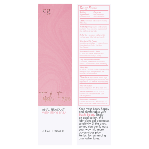 CGC TUSH EASE ANAL RELAXANT W/ BENZOCAINE .7 FL OZ