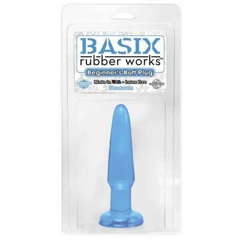 BASIX RUBBER WORKS 3.5IN BEGINNERS BUTT PLUG BLUE