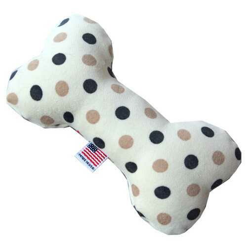 6&quot; Plush Bone Dog Toy Beach Dots