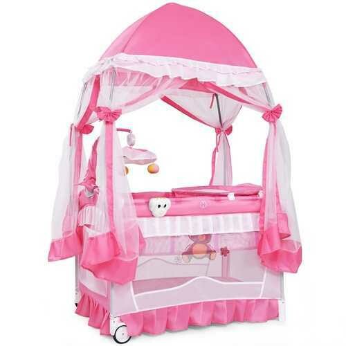 Portable Baby Playpen Crib Cradle w/ Carring Bag