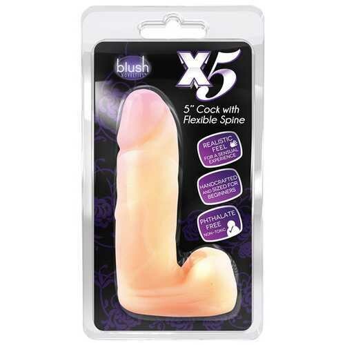 Blush X5 Plus 5&quot; Cock w/Flexible Spine - Flesh