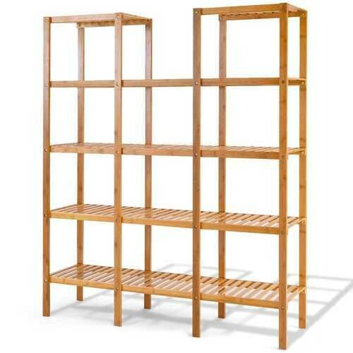 Multifunctional Bamboo Shelf Flower Plant Display Stand