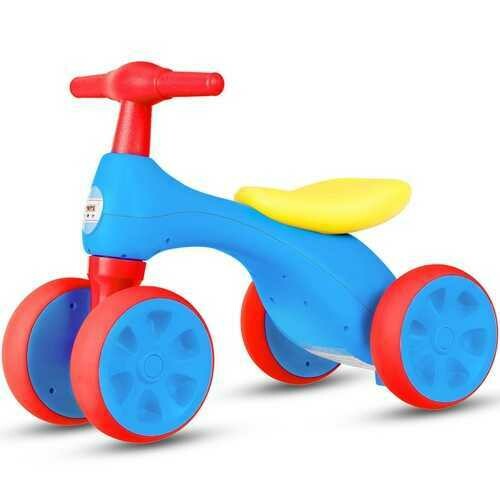 4-Wheel Baby Balance Bike with Sound and Storage Box