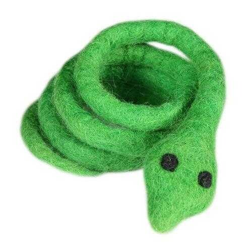 Wooly Wonkz Safari Cat Toy - Green Snake